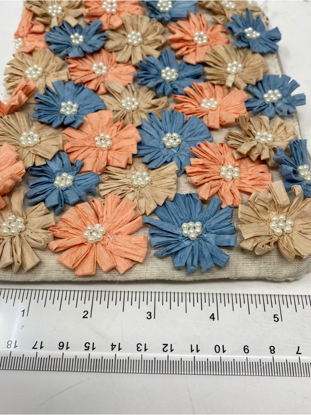 Shine & Sparkle Flower Embellished Zip Pouch Beaded Tassel - Picture 8 of 8